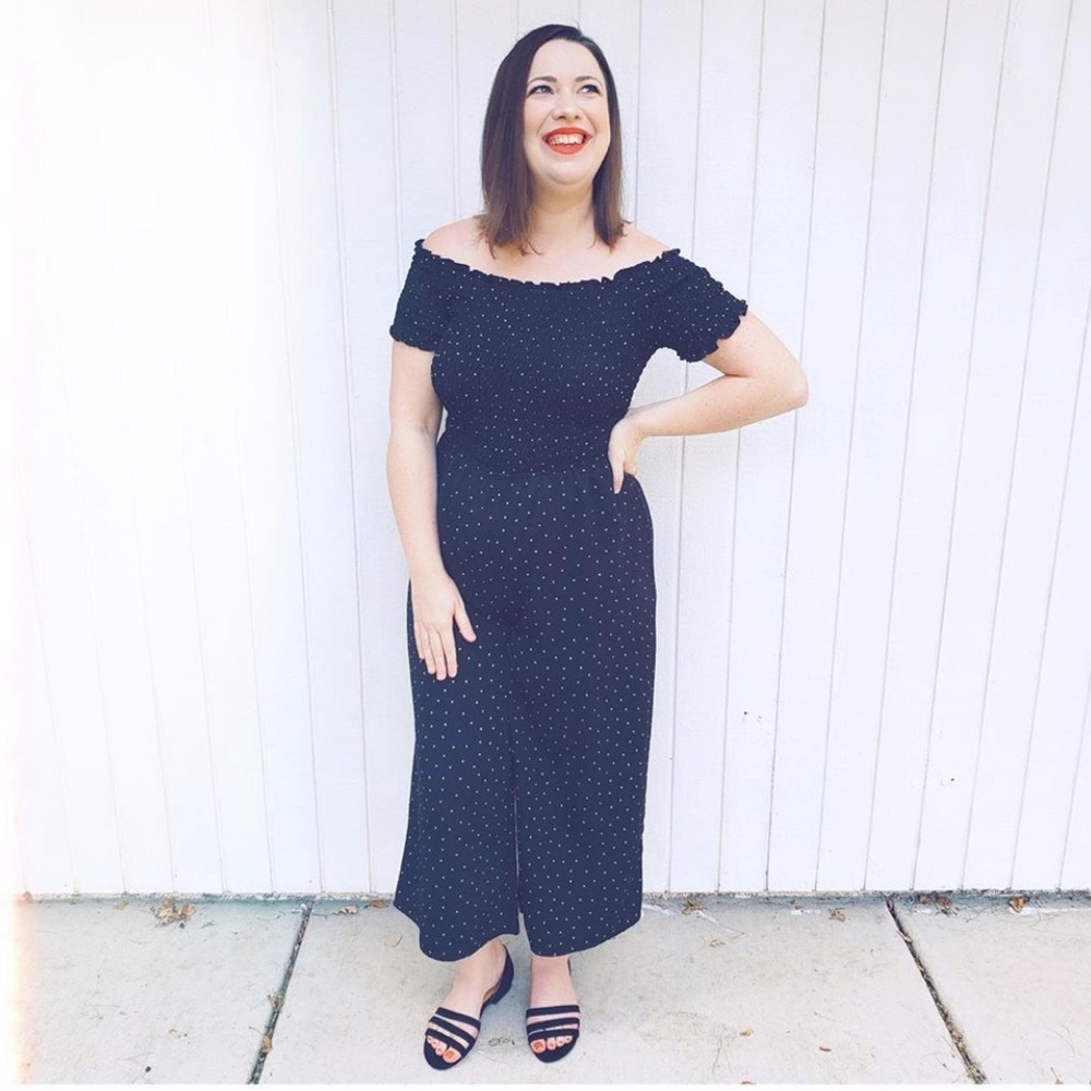 Xhileration polka dot jumpsuit